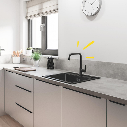 Grohe Start Keukenkraan - 1-gats - hoge draaibare uitloop - voorsprong 22.8cm - matte black (mat zwart) SW924678