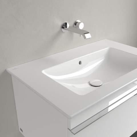 Villeroy & Boch venticello meubelwastafel - 800x500mm - met kraangat - met overloop CeramicPlus - White Alpine (glans wit) 1025143