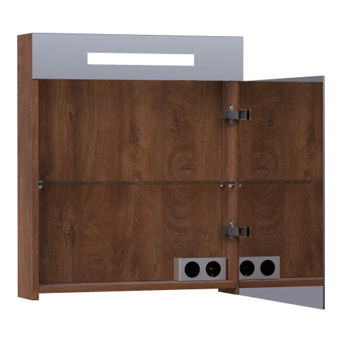 BRAUER Promise Deluxe armoire de toilette – 59 x 70 x 15 cm – LED directe – ouverture à droite – Forest Cacao SW371739