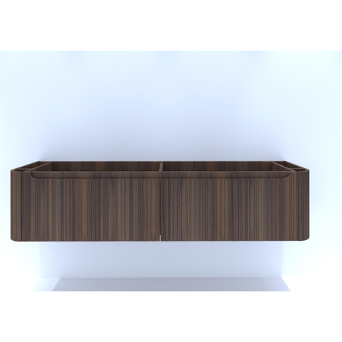 H&R badmeubelen Juice Meuble sous vasque - 180x45x40cm - coins arrondis - façade 3D - 2 tiroirs - poignée intégrée - chêne foncé SW867723