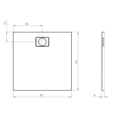 Xenz Flat Zero douchevloer - 90x90x4 - Acryl - wit SW378996