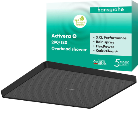 Hansgrohe Activera Q douche de tête - 29x18cm - rectangulaire - ecosmart - noir mat SW1566657