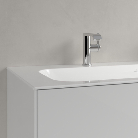 Villeroy & Boch finion meubelwastafel - met 2 kraangaten - 120x50cm CeramicPlus - zonder overloop - White Alpine (glans wit) SW106532