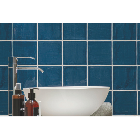 Terravito Viondo carreau mural - 13x13cm - 10mm - Carré - Bleu marine Brillant SW542671