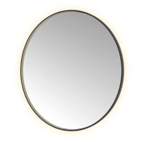 Hotbath &MORE Spiegel Round - diameter 120cm - direct en indirect LED - spiegelverwarming - dimbaar - met afstandsbediening - PVD - geborsteld zwart SW1245856