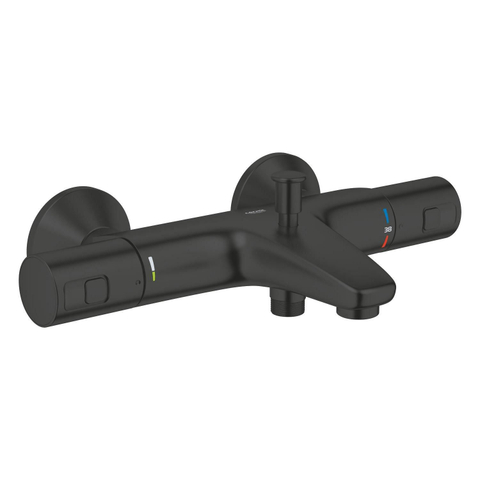 Grohe Precision Start Badkraan - thermostatisch - omstel - koppelingen HOH=15cm - matte black (mat zwart) SW924879