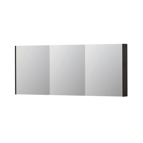 INK SPK2 spiegelkast – 180x74x14 cm – 3 deuren, dubbelzijdige spiegeldeuren – Houtskool eiken SW439907