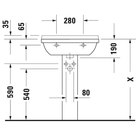 Duravit Starck 3 Wastafel - 60x45cm - wit 0312541