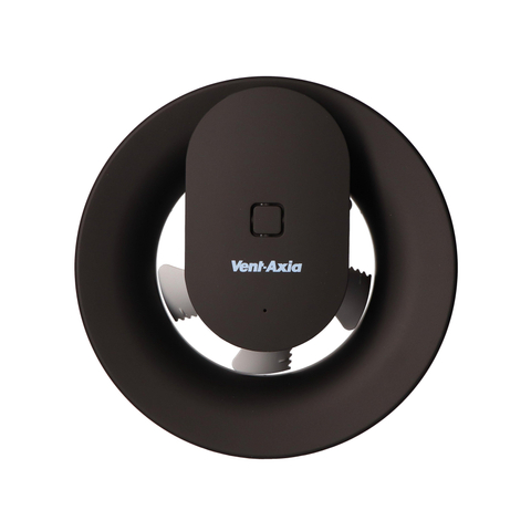 Vent-Axia Svara Ventilateur de salle de bain avec programme horaire, détection d'humidité et capteur de lumière 110 m3/h contrôlé par application Noir Mat SW722430