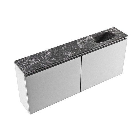 MONDIAZ TURE-DLUX Meuble de toilette 120 cm Plata. Lavabo EDEN Lava position à droite. Avec 1 trou de robinet. SW1103992
