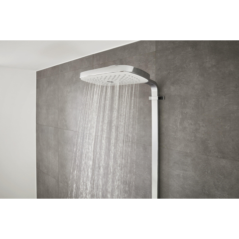 Hansgrohe Raindance Select E 300 - showerpipe: - met Showertablet - 300 opbouwkraan - thermostatisch - met handdouche - 3jet en hoofddouche - 3jet wit/chroom - thermostaat - wit chroom 0452234