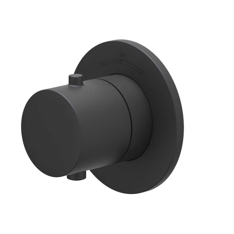 IVY Bond Partie apparente - pour mitigeur thermostatique encastré - Symmetry - rosace ronde - Noir mat PED SW1031002