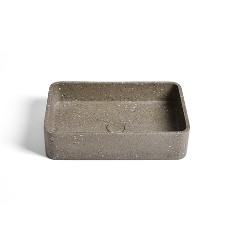 Ideavit Gaia Waskom 50x32.5x12cm Beton rechthoek Terrazzo SW568406