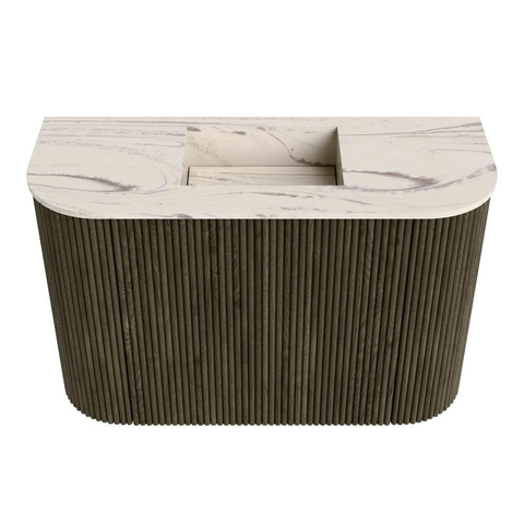 Mondiaz JOYA-DLUX 63.2cm toiletmeubel - ronding links en rechts kleur Shadow - Wastafel FAYE positie Midden Zonder kraangat kleur Nata. SW1424992