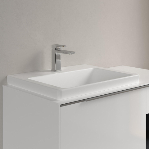 Villeroy & Boch Subway 3.0 Lavabo - 600 x 470 x 165 stone white mat (blanc) CeramicPlus - sans trop-plein - bord meulé SW702162