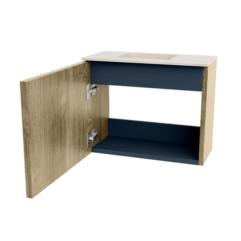 Mondiaz JOYA-DLUX 50cm meuble de toilette - couleur Dusk - Vasque FAYE position Gauche 1 trou de robinet couleur Meli. SW1425802
