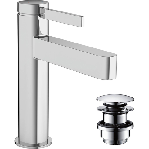 Hansgrohe Finoris 1 greeps wastafelkraan - 110 met afvoerplug - hoogglans chroom SW651096