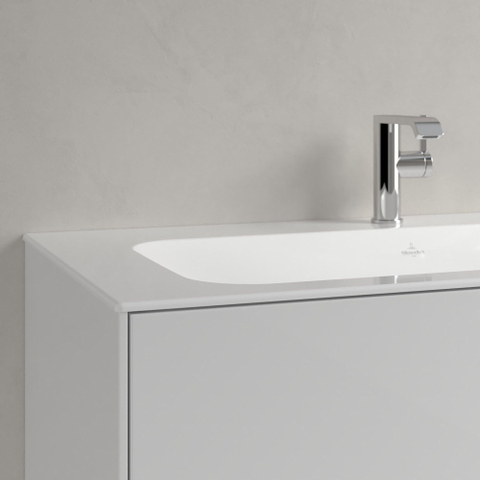 Villeroy & Boch finion meubelwastafel - 1 kraangat - 100x50cm CeramicPlus - zonder overloop - White Alpine (glans wit) SW106528