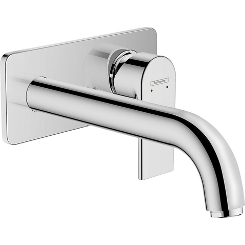 Hansgrohe Vernis Shape 1 greeps wastafelkraan - inbouw - voor wandmontage - voorsprong 20 - 7 cm - hoogglans chroom SW651511