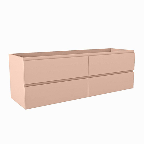 Mondiaz Hay Meuble sous vasque - 150x45x50cm - 4 tiroirs - softclose - 1 découpe gauche - Rosee SW1016075