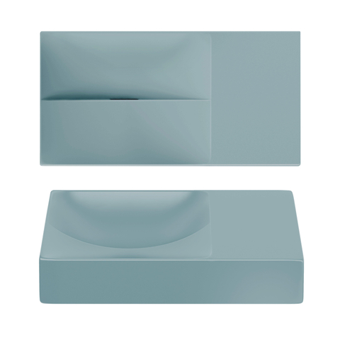 Clou Vale fontein 38 cm zonder kraangat rechts mat blauw keram SW809552