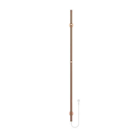 Belrad Rod staafhanddoekdroger - 150x6,3x12,7 cm - elektrisch - enkel - 60w - 2,5cm - geborsteld koper TWEEDEKANS OUT14617