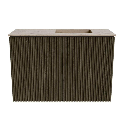 Mondiaz JOYA-DLUX 60cm toiletmeubel - kleur Shadow - Wastafel FAYE positie Rechts 1 kraangat kleur Arena. SW1424789