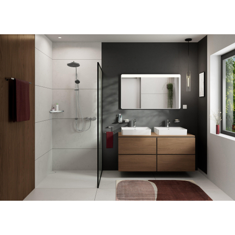 Hansgrohe AddStoris Q AddStorisdrikbeker mat - glas - met houder - hoogglans chroom SW651133