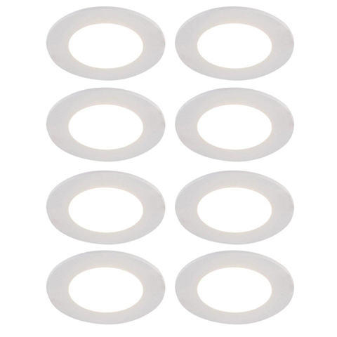 QAZQA Blanca Inbouwspot - set van 8 - 9x9cm - incl. LED - 3 staps dimbaar - IP44 - mat wit SW1209747