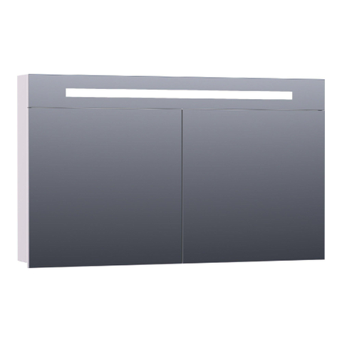 Saniclass 2.0 Armoire de toilette 120x70x15cm éclairage intégré rectangulaire 2 portes pivotantes MDF Blanc mat SW371676
