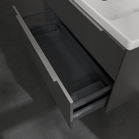 Villeroy & Boch Subway 3.0 wastafelonderkast - 97.3x57.9cm - 2 lades - Graphite (grijs) SW641586