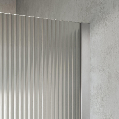 BRAUER Oblivion Paroi de douche à l'italienne - 100x200cm - verre strié clair - revêtement de verre - PVD - acier inox brossé SW1476065