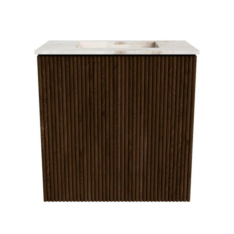 Mondiaz JOYA-DLUX Meuble de toilette 40cm - couleur Walnut - Vasque FAYE position Milieu Sans trou de robinet couleur Frappe SW1422260