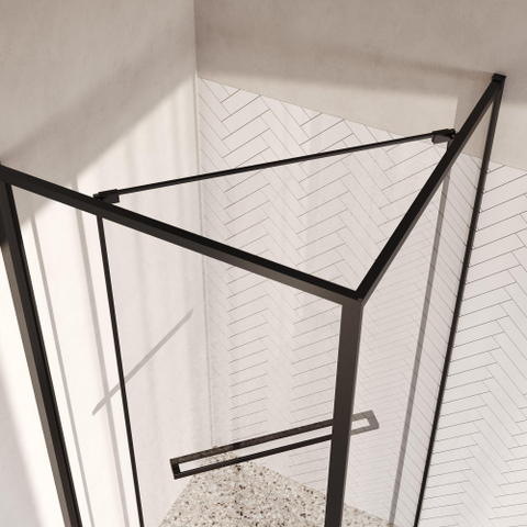 BRAUER Luminis Douchecabine - 90x90x200cm - 2-delig naar binnen draaiend - helder glas - omkeerbaar - incl. glascoating - geborsteld gunmetal PVD SW1580991