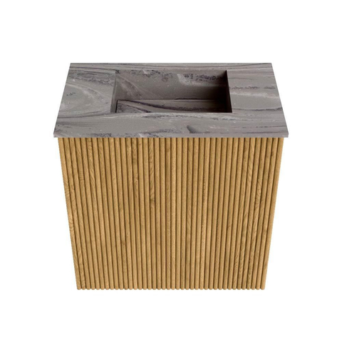 Mondiaz JOYA-DLUX Meuble de toilette 40cm - couleur Chêne - Vasque FAYE position Milieu Sans trou de robinet couleur Sombra SW1424238