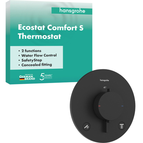 Hansgrohe Ecostat comfort s Inbouw - thermostaat - 2 functies - mat zwart SW1245322