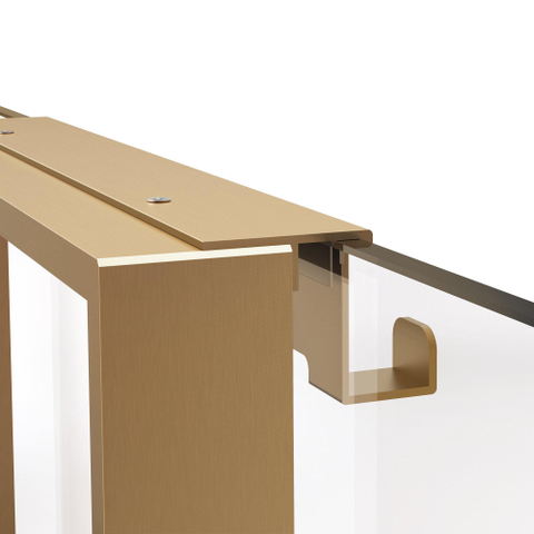 Fortifura Galeria schap met 4 haken - voor douchewand - 50x50x6.5cm - geborsteld koper SHOWROOMMODEL SHOW26119