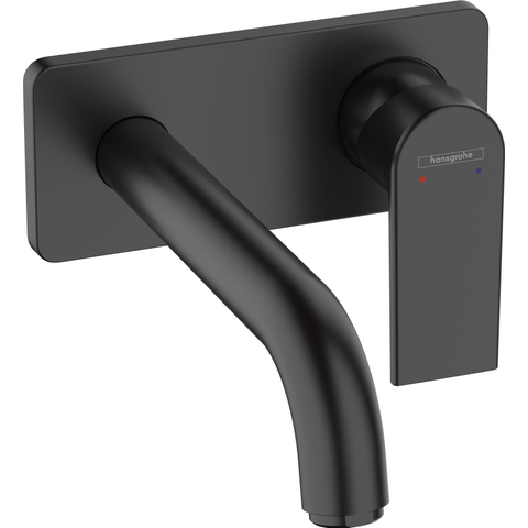 Hansgrohe Vernis Shape 1 greeps wastafelkraan - inbouw - voor wandmontage - voorsprong 20 - 7 cm - mat zwart SW651488