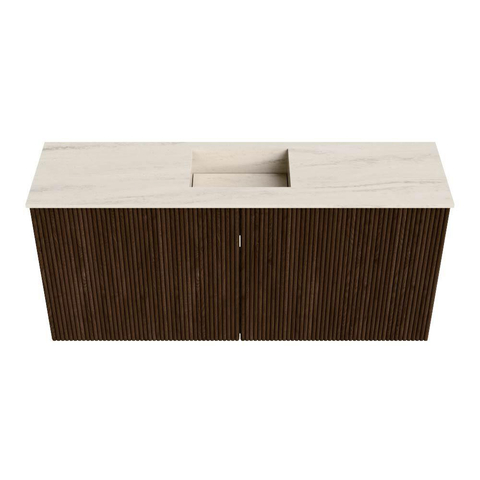 Mondiaz JOYA-DLUX 90cm toiletmeubel - kleur Walnut - Wastafel FAYE positie Midden Zonder kraangat kleur Meli. SW1424438