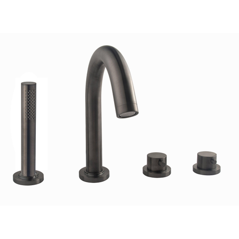 Wiesbaden Caral afbouwdeel - met handdouche - PVD - geborsteld gunmetal (antraciet) SW454660
