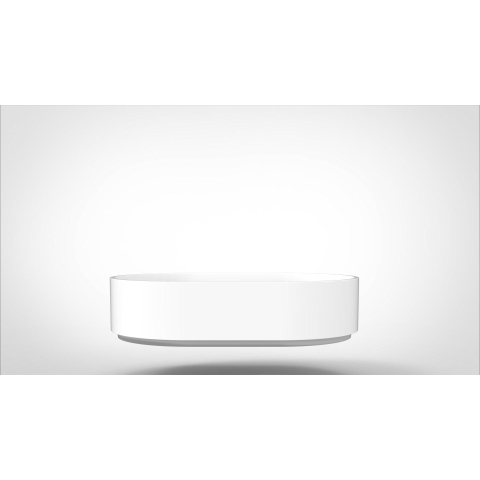 Arcqua Case waskom - 55x36cm - Ovaal - Cast marble Wit Glans SW767299