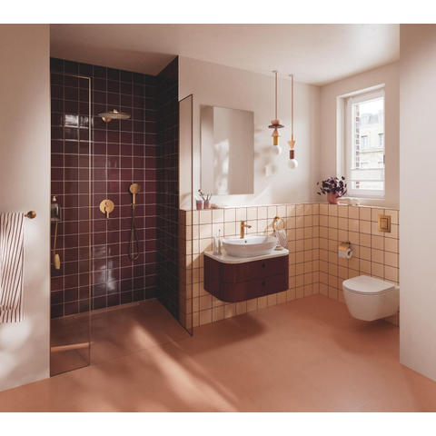 GROHE Lineare New wastafelkraan - s-size - met waste - geborsteld warm sunset (koper) SW1477558