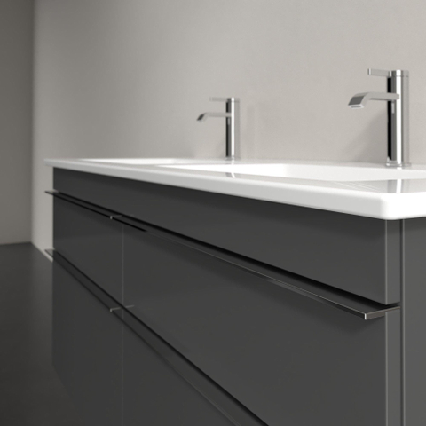 Villeroy & Boch venticello wastafelonderkast - 125.3x59cm 4x lade - glans grijs GA43421