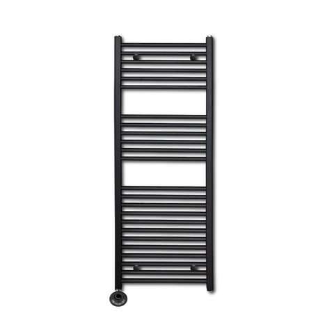 Sanicare Lumara Radiateur electrique - 120x50cm - 750W - thermostat noir - en bas à gauche - aluminium - noir mat SW1581513