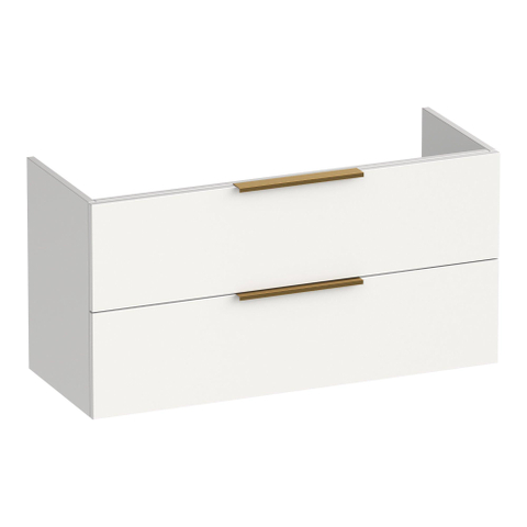 BRAUER Elevate meuble de salle de bains sous-vasque peu profond 100 sans poignées rapportées 2 tiroirs softclose et 1 découpe pour siphon - blanc mat SW1200204