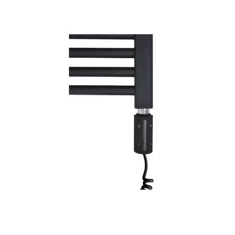 Sanicare HVW Radiateur électrique - 111,8x60cm - 730W - wifi - thermostat - noir - en bas à droite - noir mat SW1185609