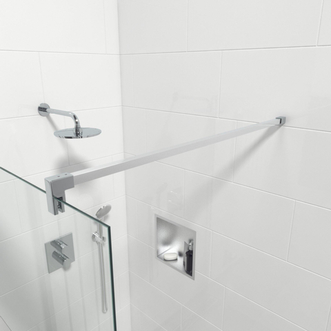 Van Marcke Inloopdouche - 120x200cm - veiligheidsglas - band mat glas - anti kalk - chroom SW238195
