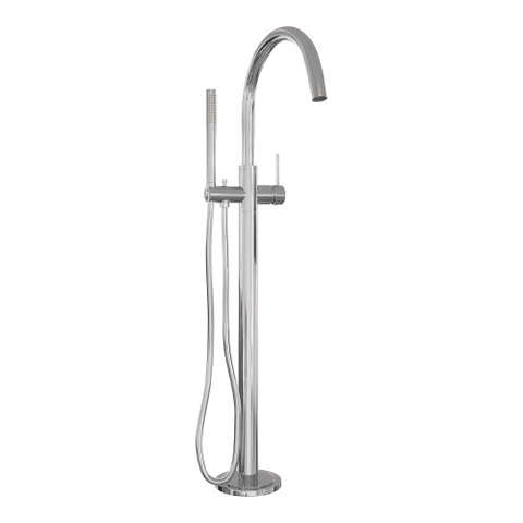 BRAUER Stripe Robinet mitigeur de baignoire sur pied - SET 01 - douchette à main en barre - flexible de douche - chrome SW1434714