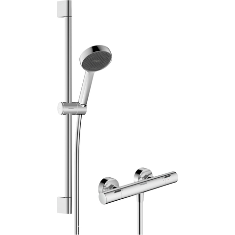 Hansgrohe Activera Select S - 95 renovatieset - 2jet - ecosmart - met Ecostat Fine - glijstang 65cm - hoogglans chroom SW1388077