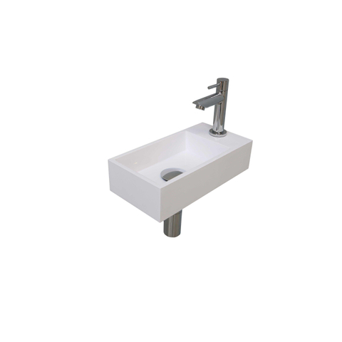 Ink Versus pack lave-mains – 36 x 18 x 9 cm – polystone blanc brillant – perçage à droite – robinet chromé SW157991
